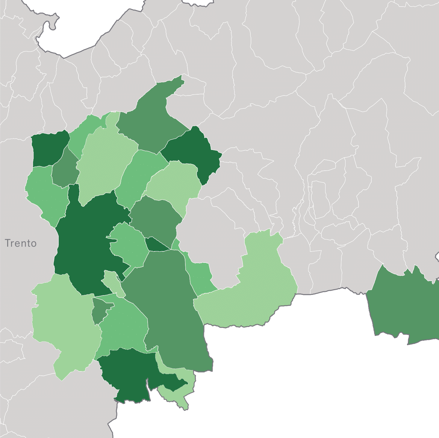 Mappa dei comuni serviti